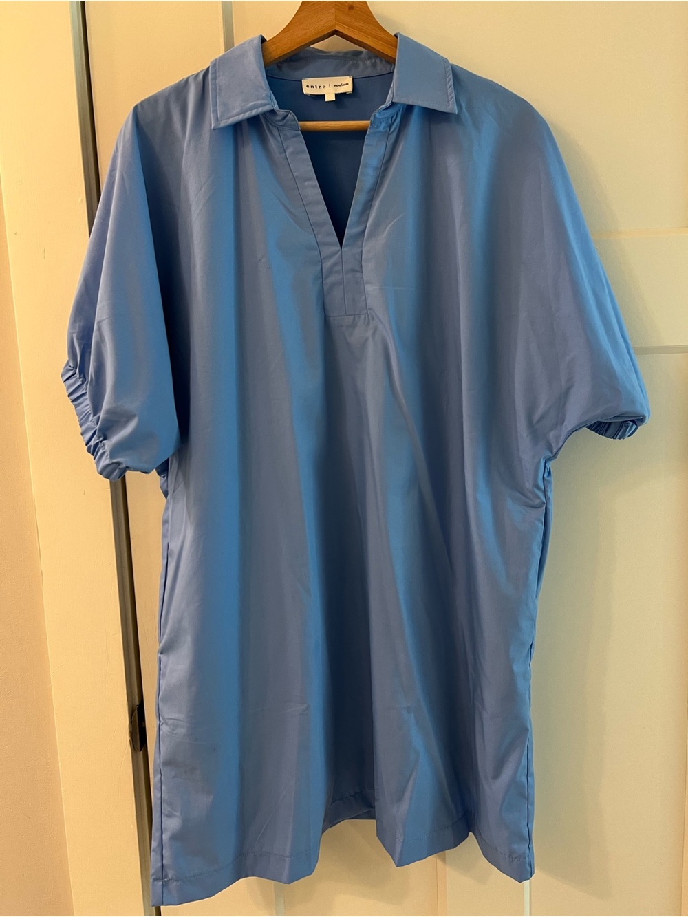 Entro Blue Poplin Dress- Size Medium